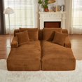 thumbnail image 2 of 78.8" Oversized Double Chaise Lounge Sofa Indoor, Holaki Modern Corduroy Upholstered Sectional Sofa Cloud Couch Loveseat Sleeper Bed with High-Density Spring Padding, No Assembly Required, Green, 2 of 7