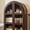 Brown, variant on Aitjunz 71" Tall Arched Storage Cabinet with Glass Doors & 2 Drawers, Farmhouse Wood Pantry Cabinet w/ Adjustable Shelves for Bathroom, Kitchen & Living Room, Brown