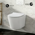 thumbnail image 2 of Calice Wall-Hung Toilet Bundle 0.8/1.6 GPF Dual Flush in Glossy White with White Flush Plate, 2 of 12