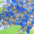 thumbnail image 4 of Duslogis Glass Beads for Jewelry Making, 100Pcs Crackle Round 10mm Crystal Beads for Bracelet Craft Necklace Earring MakingDIY Craft Projects, and Bracelet Necklace Design (Blue Transparent), 4 of 6