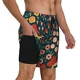 thumbnail image 3 of Haiem Berries and Flowers Mens Swim Trunks with Compression Liner 2 in 1 Swimming Shorts Stretch Swimwear Quick Dry,Board Shorts-XX-Large, 3 of 9