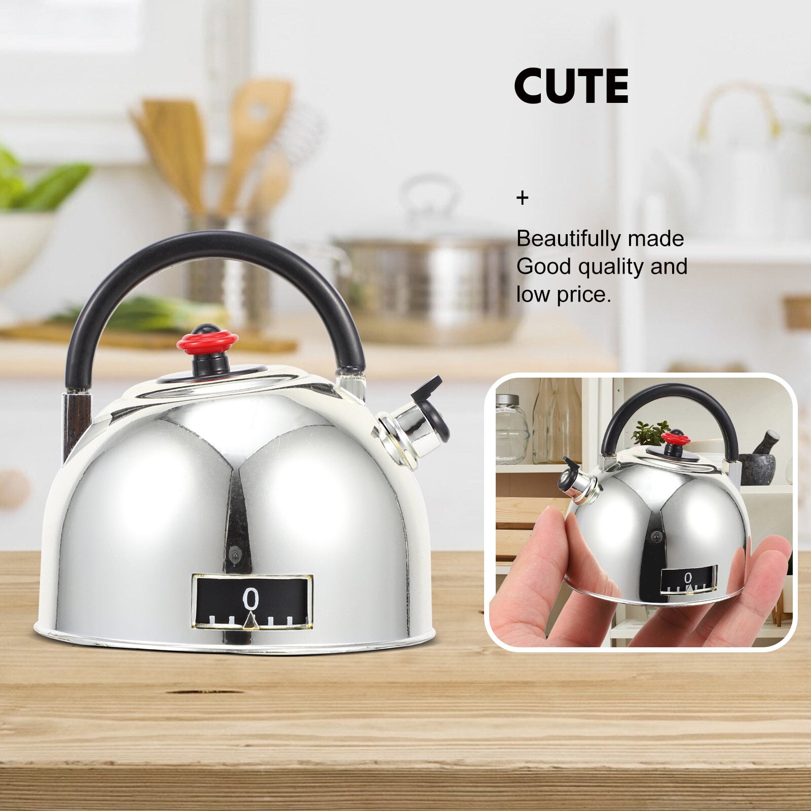 BESTYASH Manual Mechanical Countdown Timer in Plastic Kettle Shape for Cooking Kitchen Timer 1 Piece