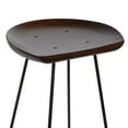 thumbnail image 5 of DecMode Wood Bar Stool with Wood Seat, Brown, 5 of 14