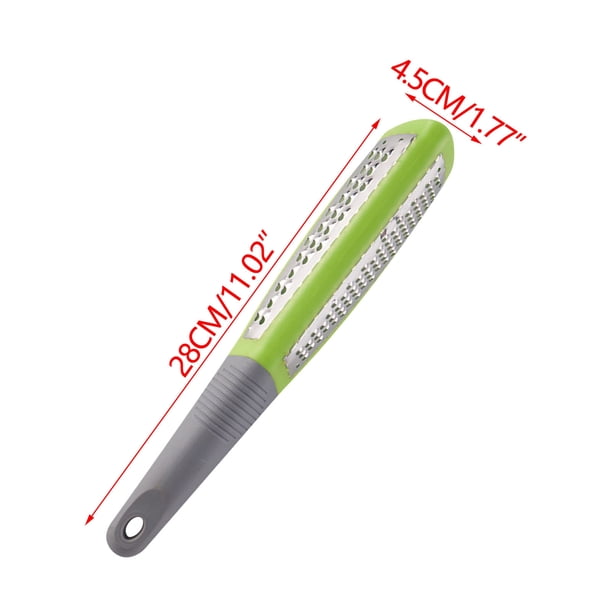 Rallador de acero inoxidable de doble cara para queso, patatas, verduras, chocolate, ralladura de limón y ajo. Rallador de cocina multiusos con asa ergonómica y orificio para colgar para un fácil
