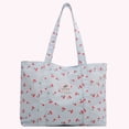 thumbnail image 3 of (Doblado para La Entrega) 7134 Bolso Compras Pequeño Con Fresa Y Cereza Fresca Bolso Compras Gran Capacidad Bolso Hombro Portátil Nailon para Desplazamientos (estilo 3) Azul Cereza, 3 of 9
