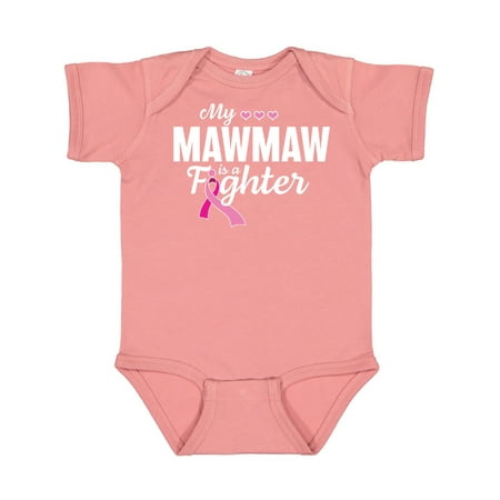 

Inktastic Breast Cancer Awareness My Mawmaw is a Fighter Gift Baby Boy or Baby Girl Bodysuit