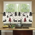 thumbnail image 4 of Yayeee Kitchen Curtains Tier Set of 2 Light Filtering 57"x36" Over Sink Window Panels, Christmas Plaid Forest, 4 of 7