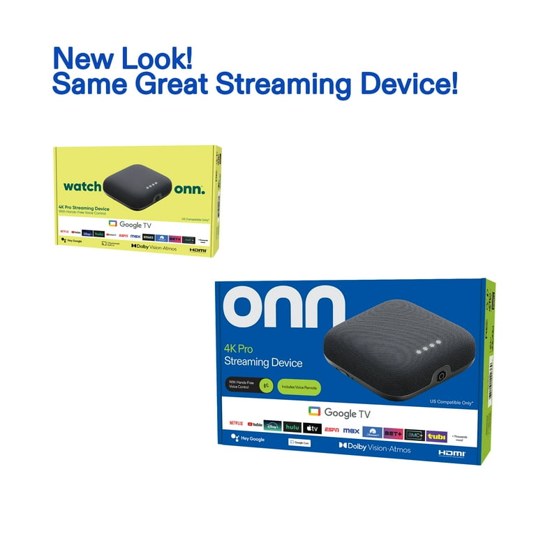 Free Shipping! Onn+ 4K Pro Streaming Device Google TV, Ultra