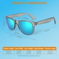 thumbnail image 4 of LINVO Classic Retro Transparent Gray Frame Polarized Blue Sunglasses for Men Women Fishing Driving Hiking, 4 of 7