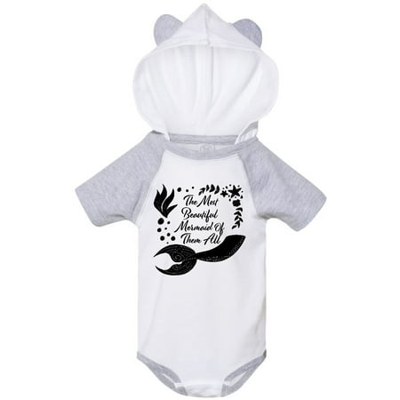 

Inktastic The Most Beautiful Mermaid of Them All with Mermaid Tail Gift Baby Boy or Baby Girl Bodysuit