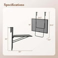 thumbnail image 3 of Costway Balcony Railing Table with Adjustable Hooks Hanging Folding Deck Table Plant Stand, 3 of 10