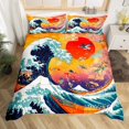 thumbnail image 1 of Ukiyoe Juego de Funda Nórdica Golden Fish Hokusai juego de cama para niños Niños Niñas, 1 of 9