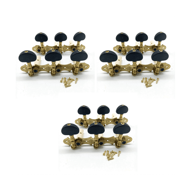 3X Left Right Classical Guitar String Tuning Pegs Machine Heads Tuners Keys 3L3R Professional Guitar Accessories,Black