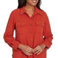 thumbnail image 4 of Alfred Dunner Womens Plush Ribbed Oversized Button Front Top, 4 of 4