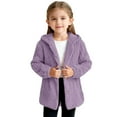 thumbnail image 5 of NAISIBABY Girls Fleece Jacket, Button-Up Long Sleeve Mid Length Thick Warm Coat Winter Fuzzy Outerwear Purple 5T, 5 of 5