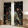 thumbnail image 2 of Manfei Teens Bohemian Crow Curtains Pack of 2 (42x84 Each), Tribal Gothic Animal Curtains Blackout, Hippie Groovy Flower Bedroom Curtains, Window Curtains Bedroom Decor, 2 of 6