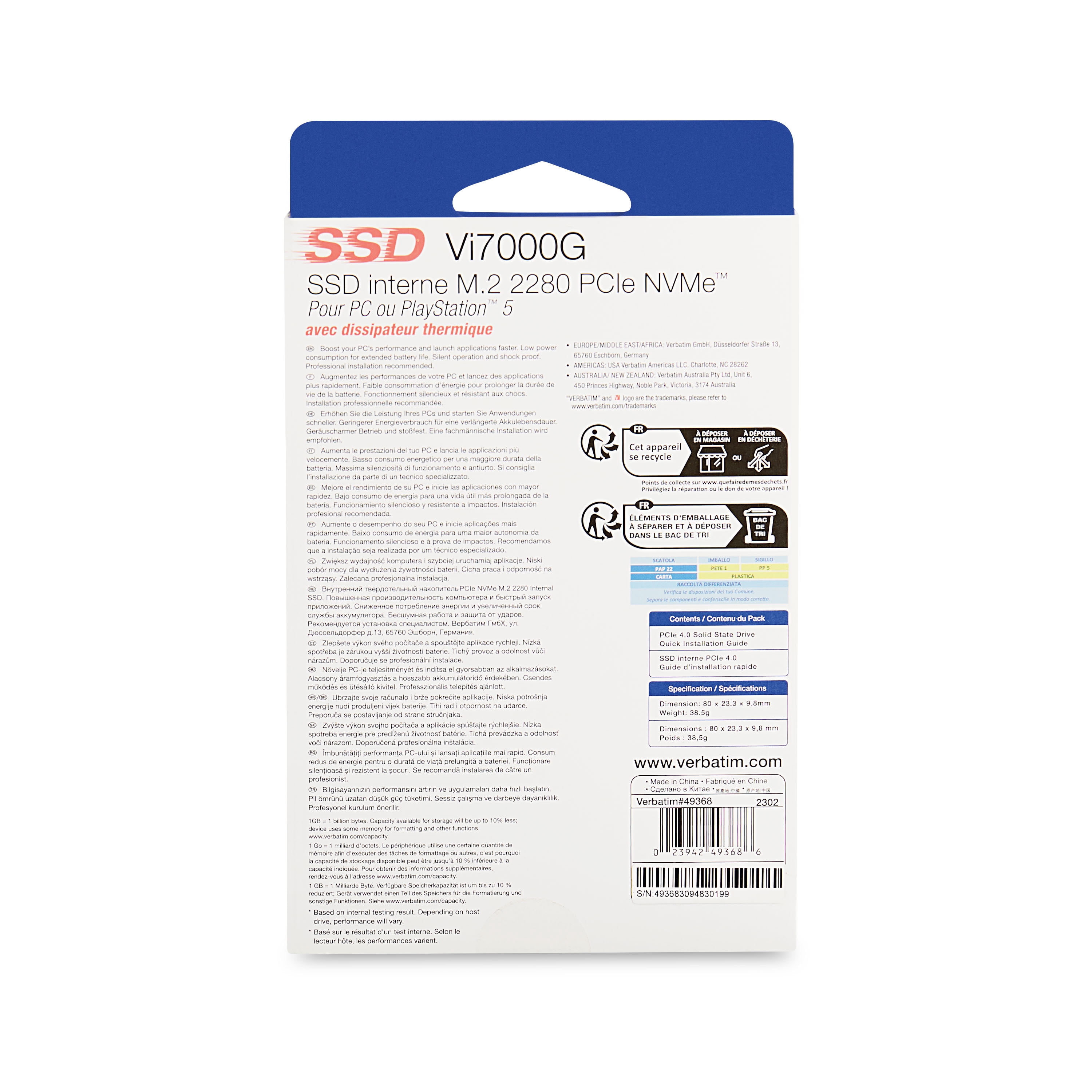 Verbatim 2TB Vi7000 PCIe NVMe M.2 2280 Internal SSD - Walmart.com
