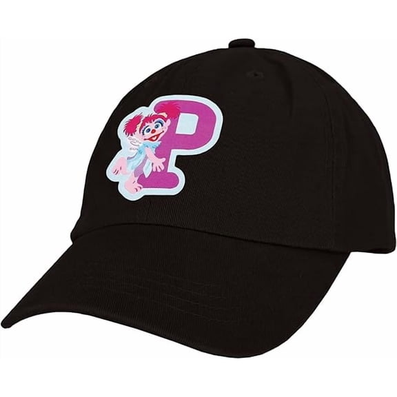 Sesame Street Elmo & Abby Kids Toddler Cap with Initial, Toddler Boys Hat, Youth Girl Baseball Cap, Cute Toddler Baseball Cap