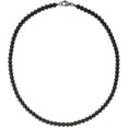 thumbnail image 2 of Chisel Stainless Steel Brushed with Black Agate and Antiqued Lock Necklace - 27" Chain, 2 of 9