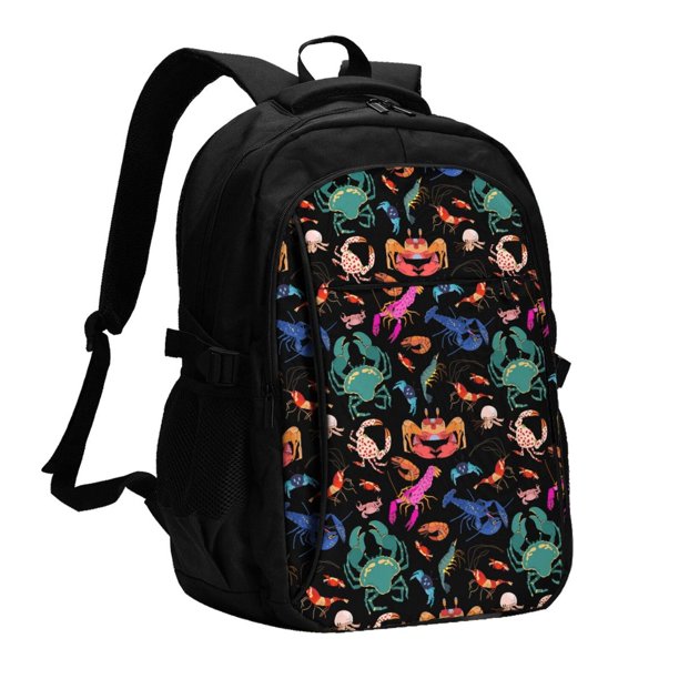 Balery Animals Under Water Mochila con carga USB para hombre y mujer - Mochila impermeable y antirrobo para laptop con puerto USB para viajes, trabajo