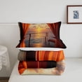 thumbnail image 5 of jejeloiu Sunset Ocean Full Size Comforter Sets,Hawaii Sea Holiday Bedding Comforter Set For Boys,Orange Black,Reversible,3-Piece,1 Comforter and 2 Pillowcases, 5 of 7
