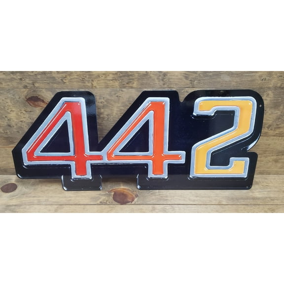 Oldsmobile 442 Color Logo Flat Steel Wall Sign