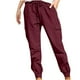 thumbnail image 3 of TaTaai Women's Plus Size Casual Solid Cargo Pants Drawstring Elastic Waist Loose Multi-Pocket Trousers Fashion All Season Daily Wear Gift, 3 of 8