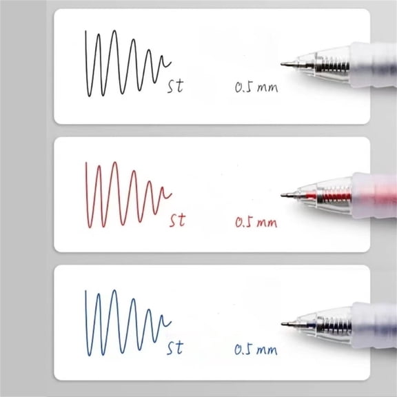 Quick Dry Gel Ink Pen Fine Point 0.5mm, Smooth Writing Office Supplies, Black Red Blue Ergonomic Stylus for Note Taking