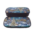 thumbnail image 5 of Lsque Christmas Tree Printed Big Capacity PU Leather Pencil Case Large Pencil Pouch Stationery Pen Bag Pencil Holder for Teen, 5 of 6