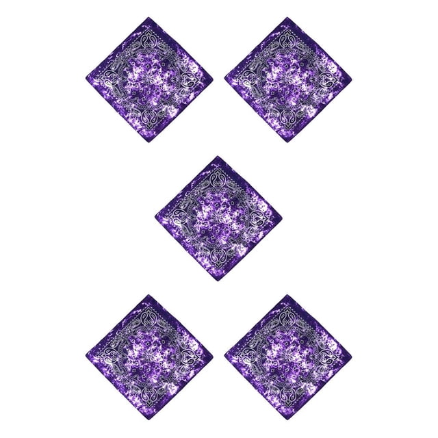 Qarigey Pañuelo Ropa a juego Head Wrap Bufanda DIY Crafting Cuadrado Moda Bandanas Compras Púrpura Púrpura 5piezas