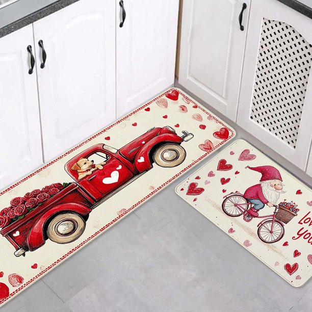 Juego De Alfombra Y Felpudo Para Cocina, 2 Piezas, Decoración Para El Suelo De Invierno En El Hogar.