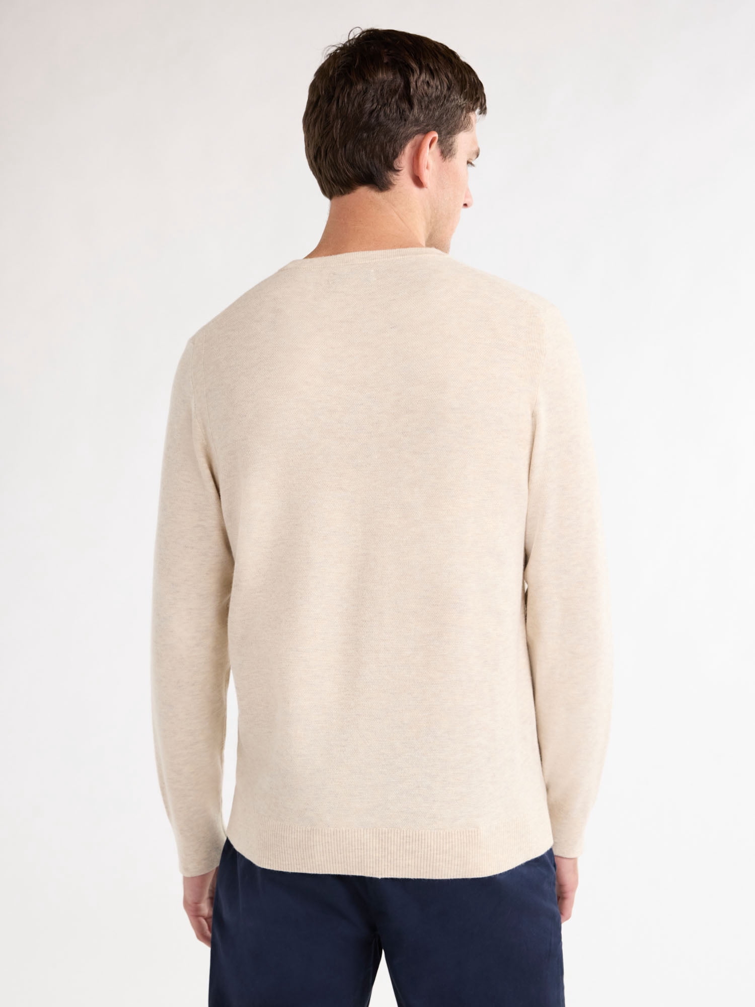 Free Assembly Men’s Cozy Yarn Textured Sweater with Long Sleeves, Sizes S-3XL