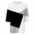 thumbnail image 4 of Olyvenn Women’s Spring Long Sleeve T-shirts Crewneck Half Zip Pullover Casual Loose Color Block Patchwork Tops Black XXL, 4 of 5