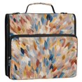 thumbnail image 2 of Water-Resistant 3-Ring Binder Organizer with Multiple Pockets Zipper Binder Bag for Office Earthy Colors Watercolor-textured, 2 of 8