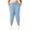 Light Blue, variant on CYRBOKO Women's Plus Size Active Capris, Relaxed Fit Drawstring Stretchy Elastic Waist Summer Capri Pants with Pockets Gray Size L-4XL