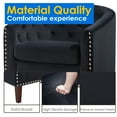 thumbnail image 2 of Barrel Accent Chair for living room, Modern Velvet Club Barrel Chair Comfy Reading Armchair for Bedroom, Black, 2 of 6
