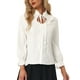 thumbnail image 1 of Blusa Victoriana para Mujer Allegra K Estilo Vintage con Volantes de Manga Larga Gótico Blanco L, 1 of 6