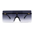 thumbnail image 3 of Oversize Rimless Shield Square Rectangle Large Sunglasses Black Smoke, 3 of 4