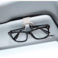 thumbnail image 3 of 2 paquetes de soporte para gafas de coche universal para visera de coche, soporte para gafas de sol, clip de cuero para colgar gafas y soporte para gafas con clip para tarjeta de entradas (beige) TUNC Sencillez, 3 of 5