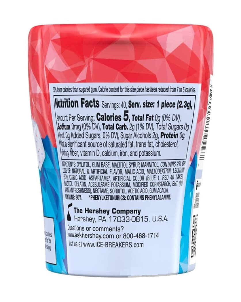 Ice Breakers Ice Cubes – Limited Edition Snow Cone Sugar Free Gum – Refreshingly Cool Cubed| Pack of 4 3.24 oz, Bottles 40 Pieces (160 Cubes)