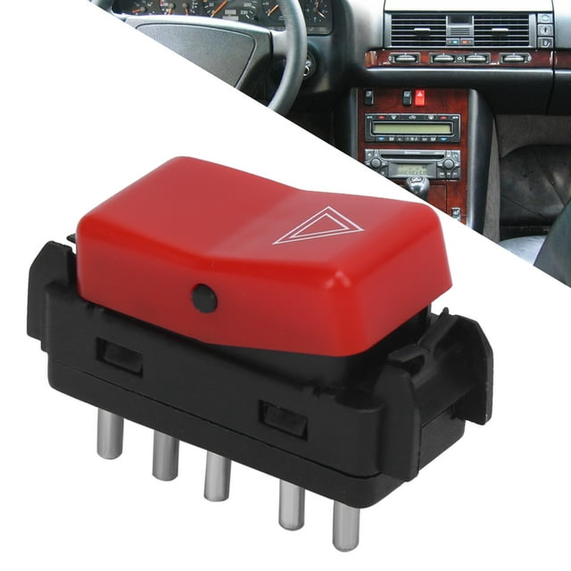 1248200110, Warning Flasher Switch Durable Comfortable Hand Touch Hazard Light Switch for Car Accessaries Replacement for W201 1982-1993