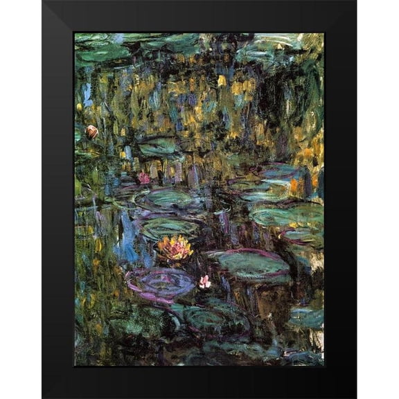 Monet, Claude 12x14 Black Modern Framed Museum Art Print Titled - Water-lilies 1915