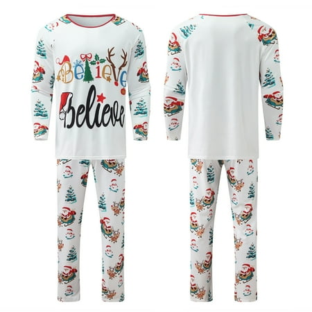 

vbnergoie Believe Santa Claus Loungewear Family Matching Pajamas Set Women Men Kids Baby Christmas Sleepwear Christmas Pajamas Family Set of 4 Christmas Tree Pajamas Family Matching Sleepwear