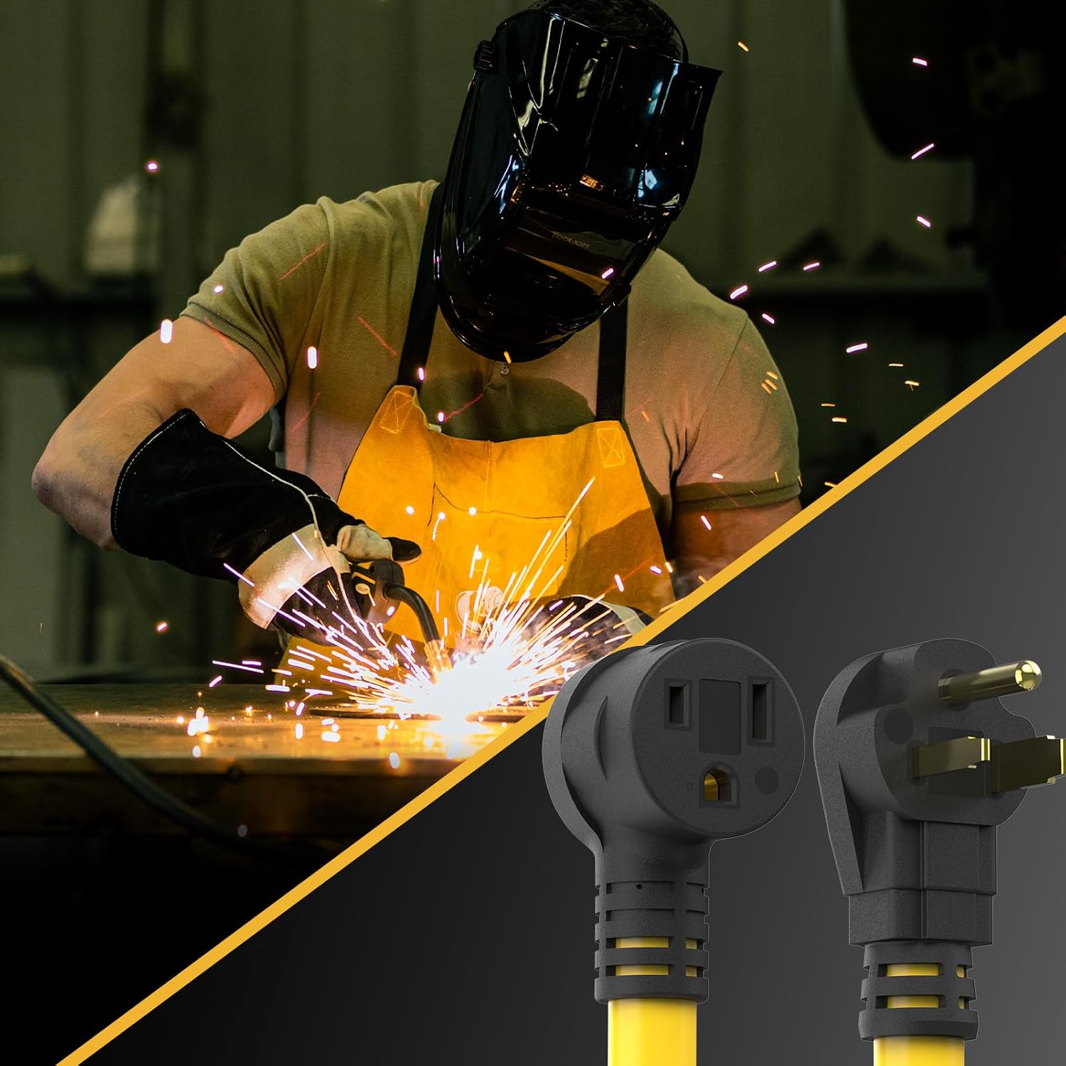 TOOLIOM 20FT Welder Extension Cord 6AWG 6-50P to 6-50R Power Extension Cord for Welding Machines with ETL Approved
