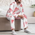 thumbnail image 7 of Lsque Pink Hearts Pattern Long Sleeve Pajama Set for Men - Soft 2-Piece Sleepwear and Loungewear Set with Pockets, Comfy Nightwear-Medium, 7 of 7