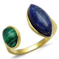 thumbnail image 1 of Alamode TK2906-10 Femmes IP Or Bague en Acier Inoxydable avec Pierre Précieuse à Montana - Taille 10, 1 of 1