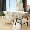 thumbnail image 1 of Designart "Whispering Nomadic Soul" Beige Geometric Upholstered Accent Chair - Modern Arm Chair For Bedroom, 1 of 7