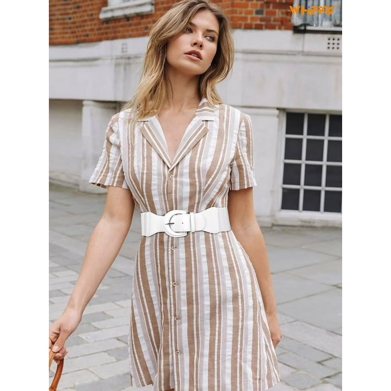 Whippy Women Elastic Wide Belt, Stretch Waist Belt with Patent
