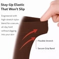 thumbnail image 3 of Diamond Star Women's Knee High Socks Trouser Socks, Stretchy Soft Thin Material (Brown - 6 Pairs, Socks Size 9-11, Fit Women's Shoe Size 4-10.5), 3 of 6