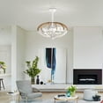 thumbnail image 2 of Shana 27 in. 6-Light Indoor Gloss White and Faux Wood Grain Finish Ceiling Fan with Light Kit, 2 of 5